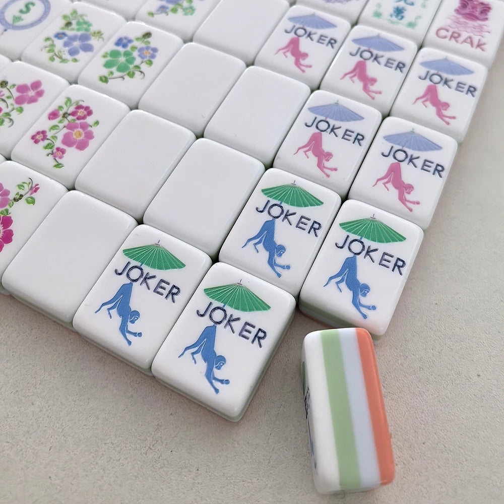4-Layer Acrylic Coral Orange Luxury American Mahjong Set Engraved Mahjong Tiles Travel Mah Jongg Sets for Adult Party Board Game