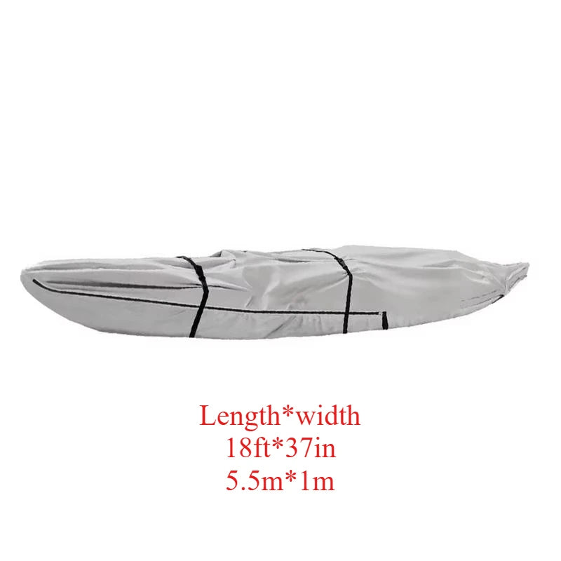 For Canoe Kayak Full-Cover Boat Protection Dustproof Canoe Cover Water Sports Full Coverage Fishing Boat Cover 420D Oxford Cloth