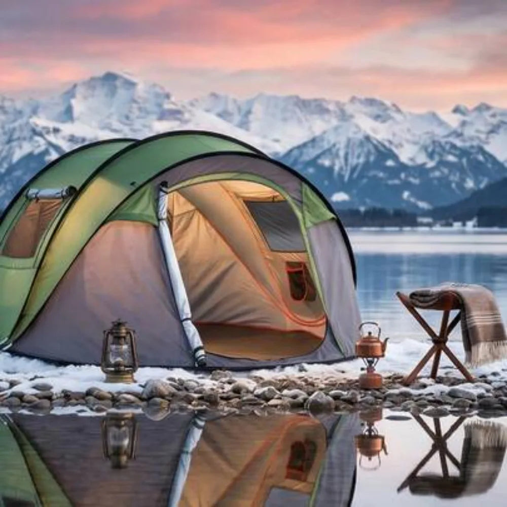 4 Person Pop Up Camping Tent – Instant Setup Waterproof Family Tent