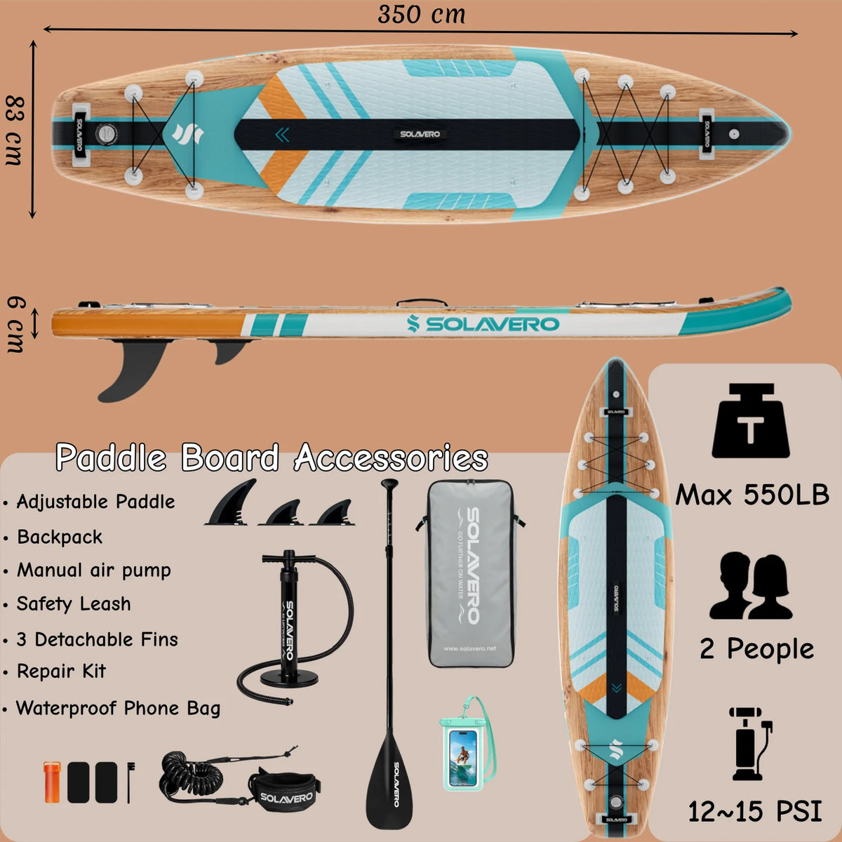 Inflatable Paddle Board – Stand Up SUP with Non-Slip EVA Deck