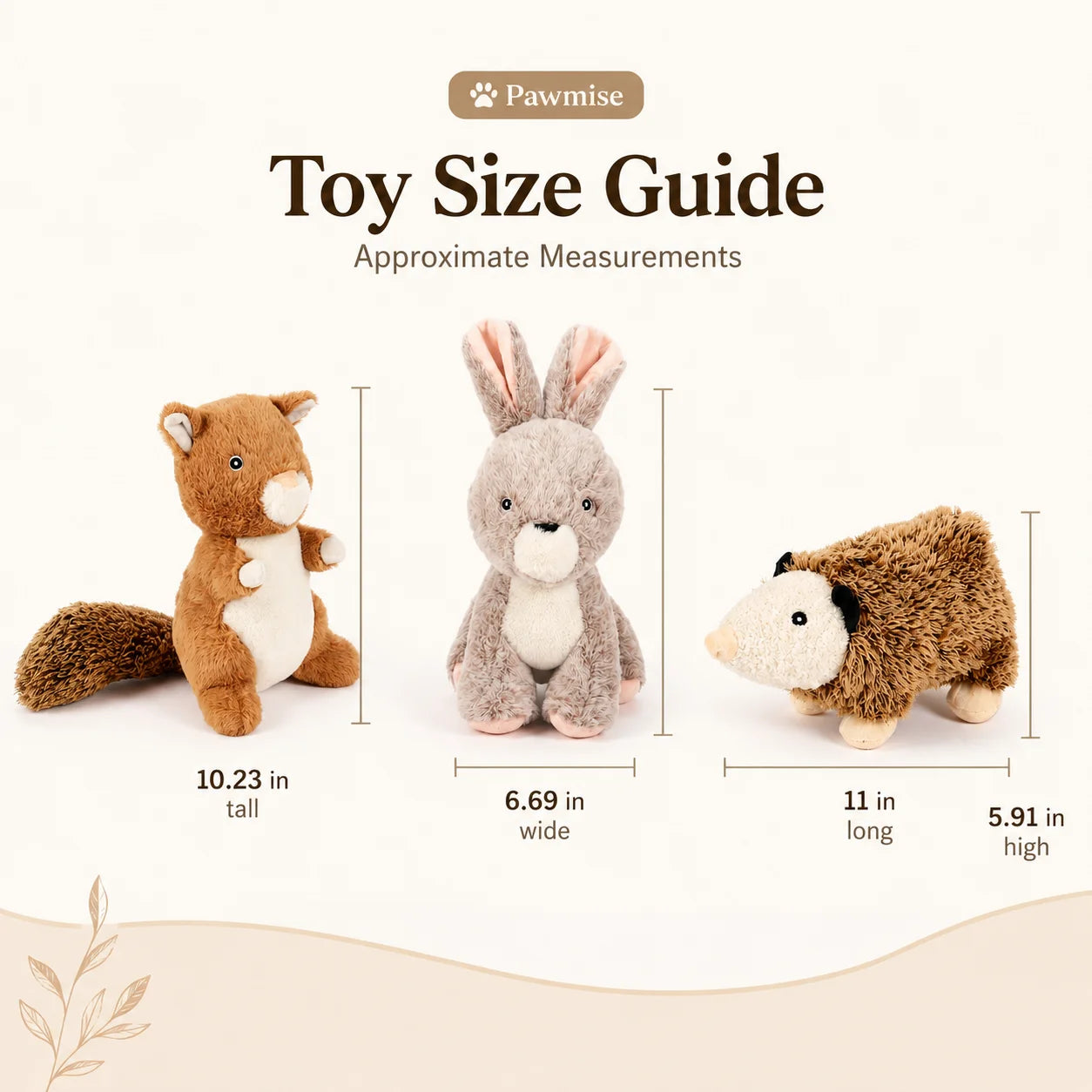 3-Piece Squeaky Plush Pet Toys Set - Rabbit, Squirrel & Mouse - Durable Crinkle Dog & Cat Toys for Small Breeds, Puppies & Kittens - Soft Chew Toys for Anxiety Relief & Interactive Play
