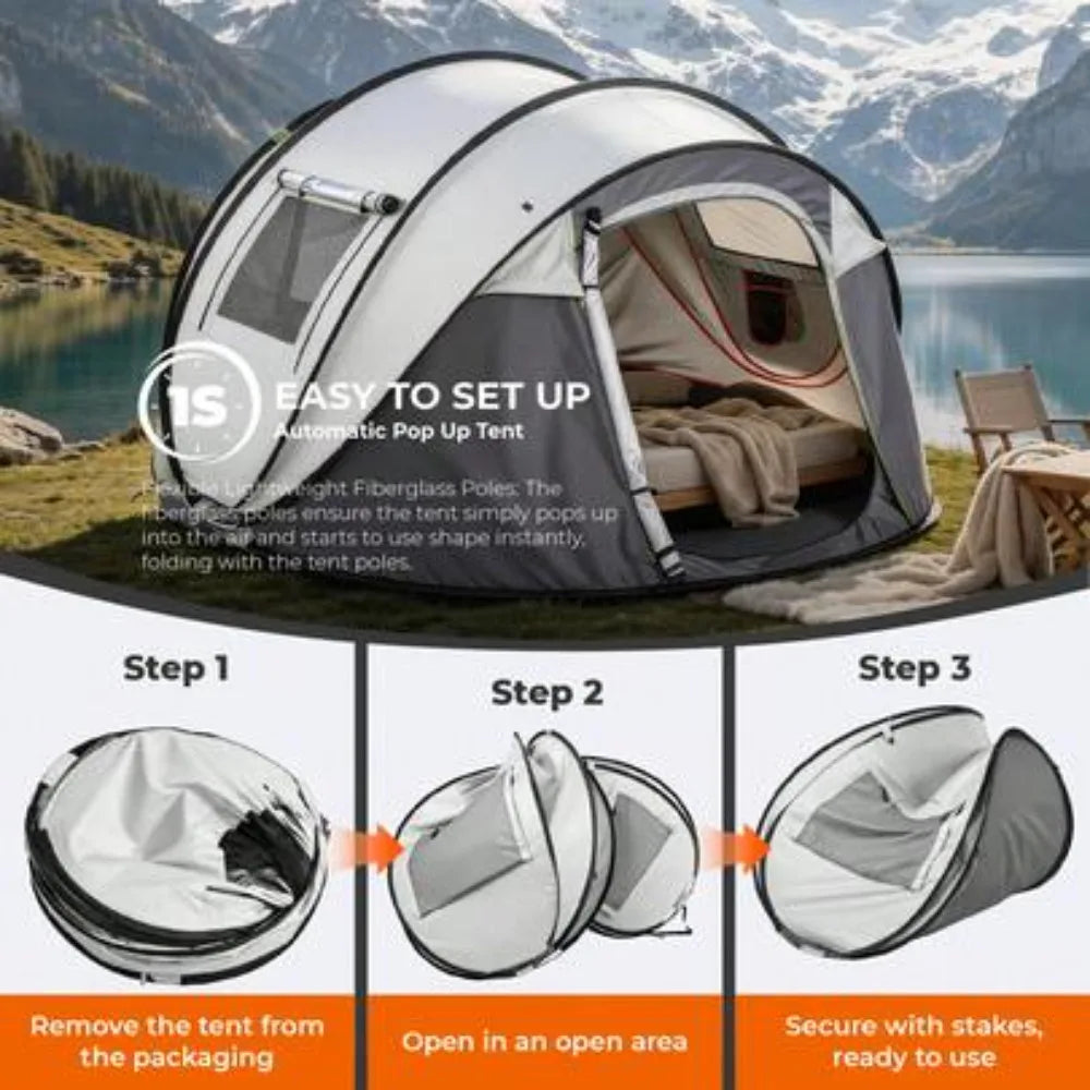 4-person-pop-up-tent– Waterproof Instant Family Camping Tent with