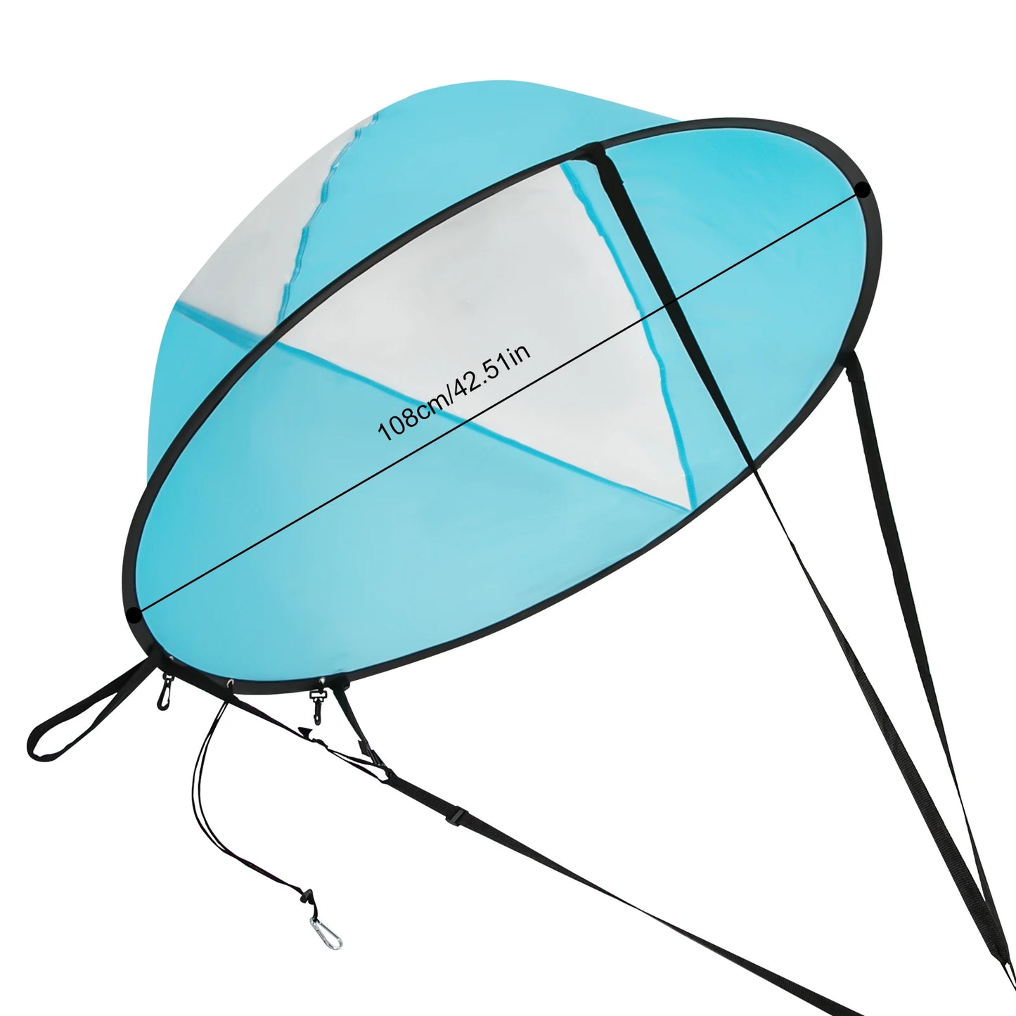 Kayak Sail, Paddle Board Sail, SUP Sail, 108cm Foldable Nylon Downwind Sail, Lightweight Easy Operation, Adjustable Strap Clamp, For Kayak SUP Canoe Surfboard, Durable Weatherproof Sun Shade, Portable Bag Included, Blue