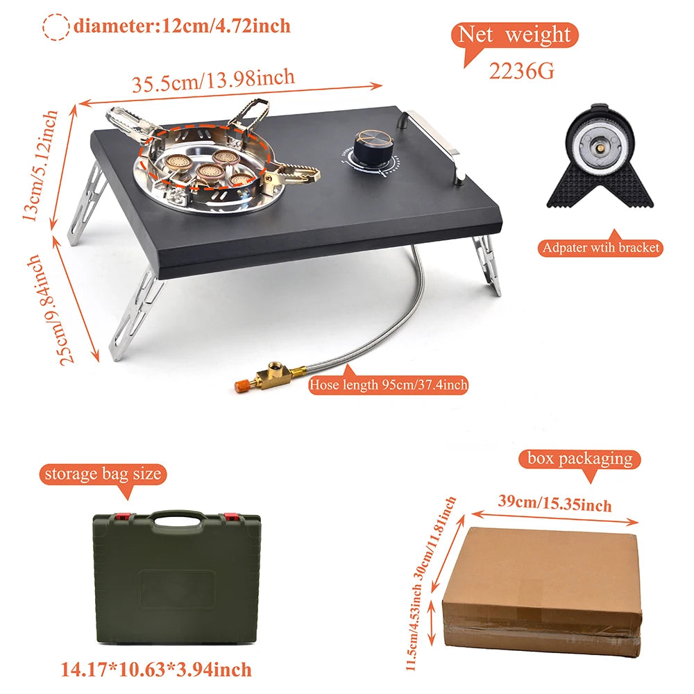 IGT Tabletop Stove 15800W Outdoor Camping  Portable Folding Gas Stove Cassette Stove Small Cookware Gas Stove Picnic Stove