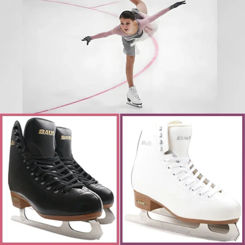 Professional Ice Figure Skates Shoes Thermal Patins Warm Thicken Skating Sneakers with Blade for Beginners Kids Adults Teenagers