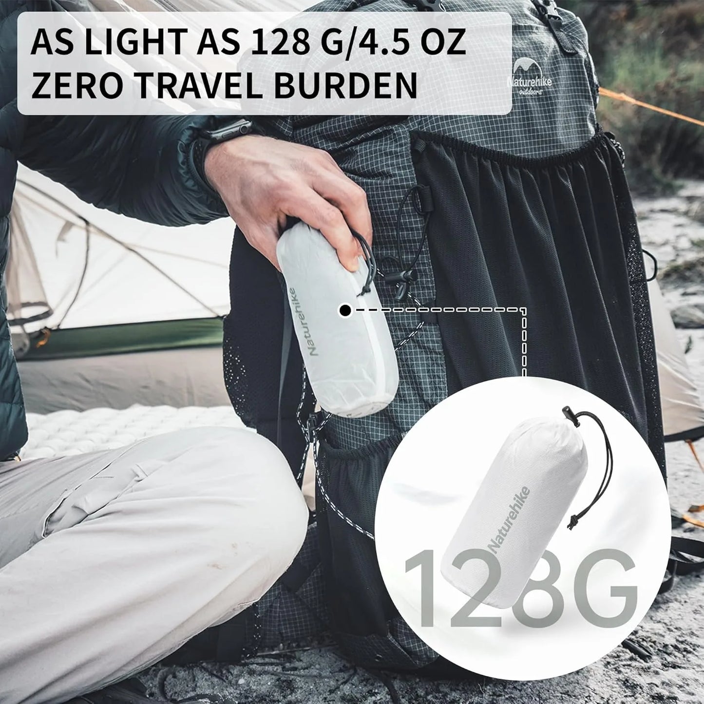 Naturehike Sleeping Bag Liner 128g Ultralight Outdoor Travel Hiking Single Sleeping Bag Liner Travel Blanket Inner Sleeping Bag