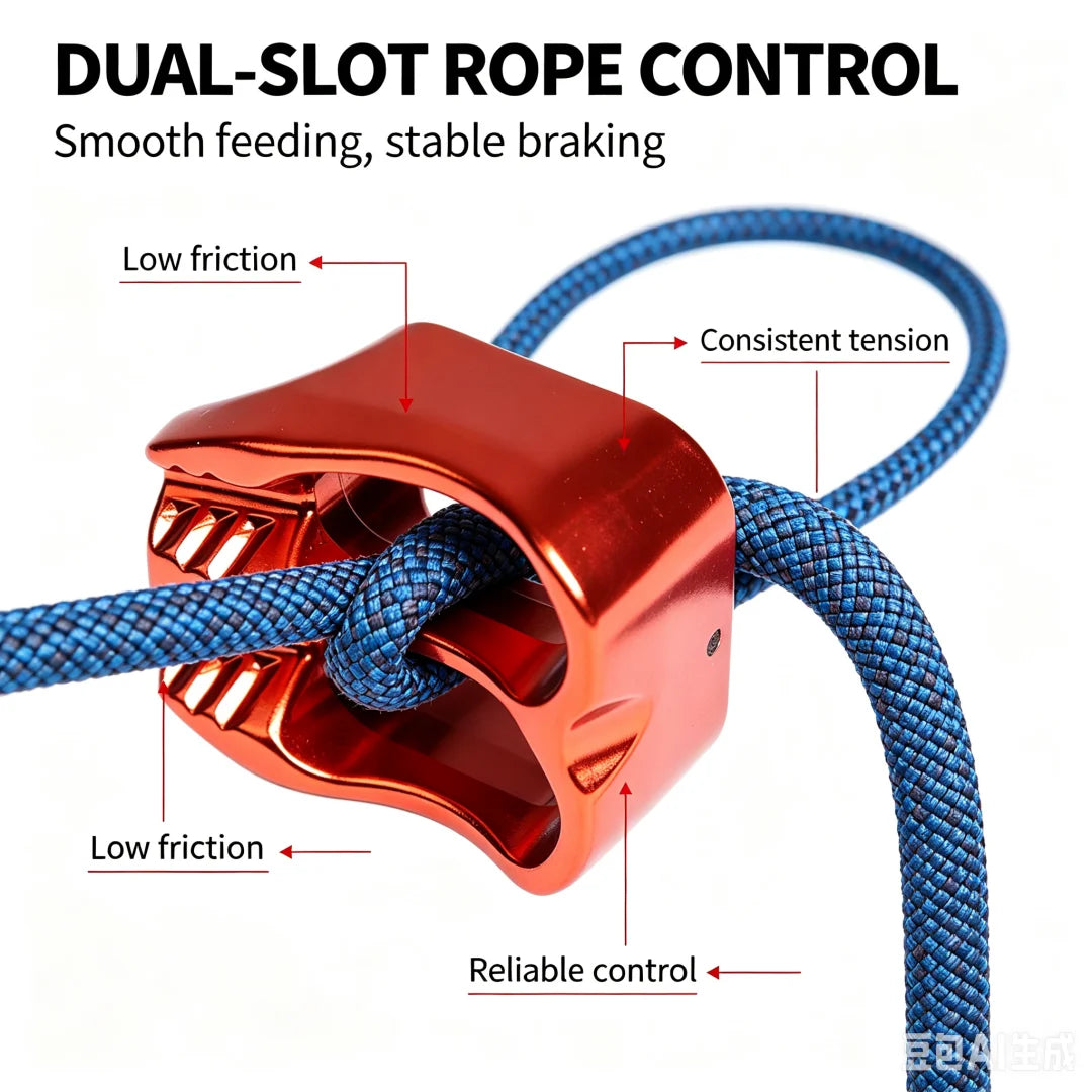 Rock Climbing ATC Descender Aluminum 25kN Indoor Climbing Wall Protector Outdoor Descend Mountaineering Rigging Equipment