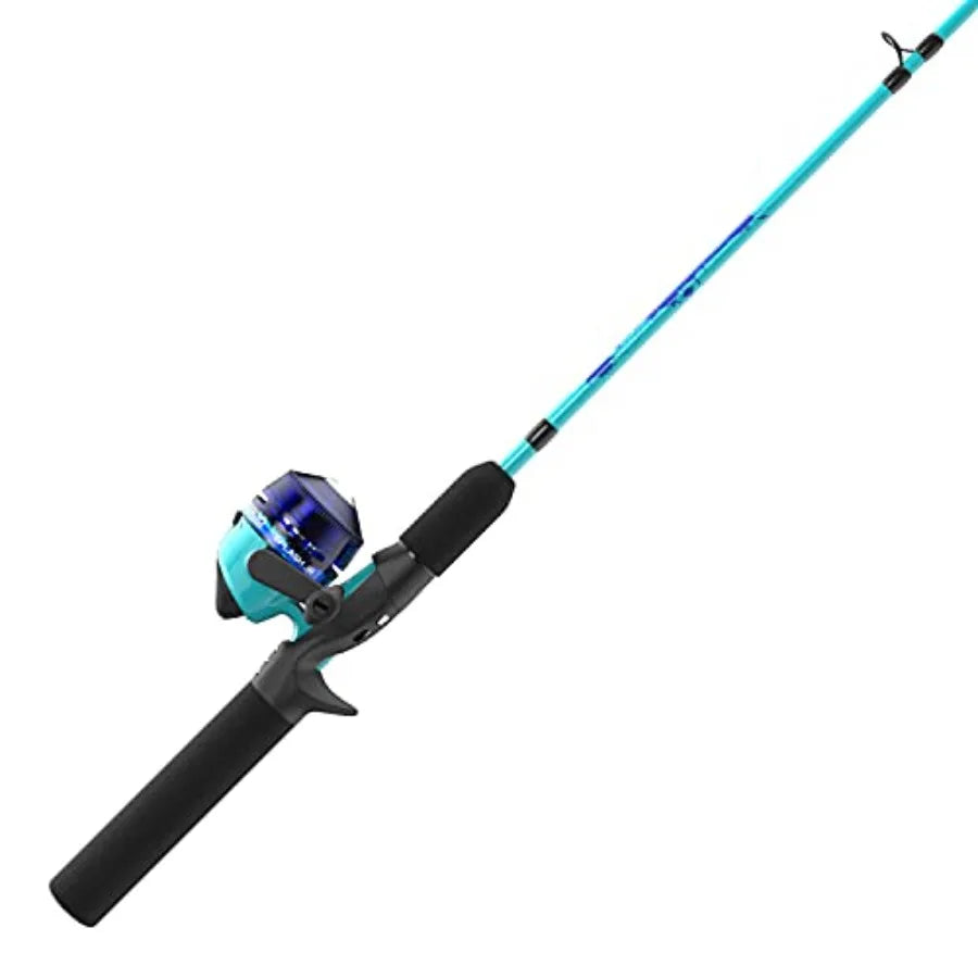 Splash Jr. Spincast Reel and Fishing Rod Combo, 4-Foot 2-Piece Fishing Pole, Right-Hand Retrieve, Pre-Spooled with 6-Pound Caju