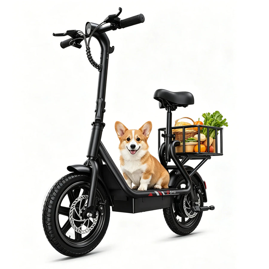 DYU C4 Mini 14" Folding Electric Bike, 500W Peak, 20 MPH, 280Wh Battery
