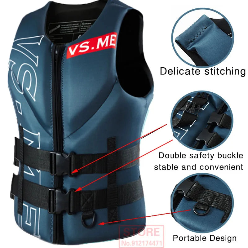 Adult Life Jacket CE Approved Vest Water Sports Kayak Swimming Surf Drifting Adult Life Jacket Neoprene Safety Vest Rescue Boats