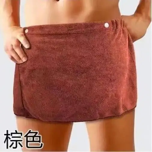 Men's Bath Towel Absorbent Towel Sexy Beach Skirt Anti-light Men's Bath Skirt Can Wear Towel Swimming Trunks