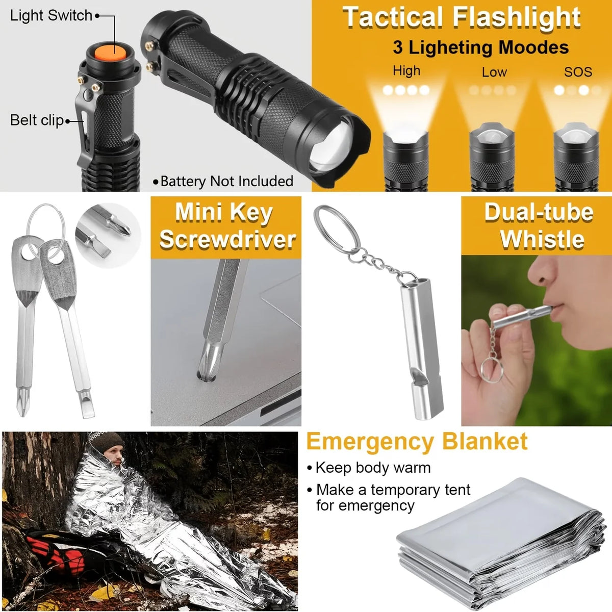 142 piece survival and first aid kitCarry Bag