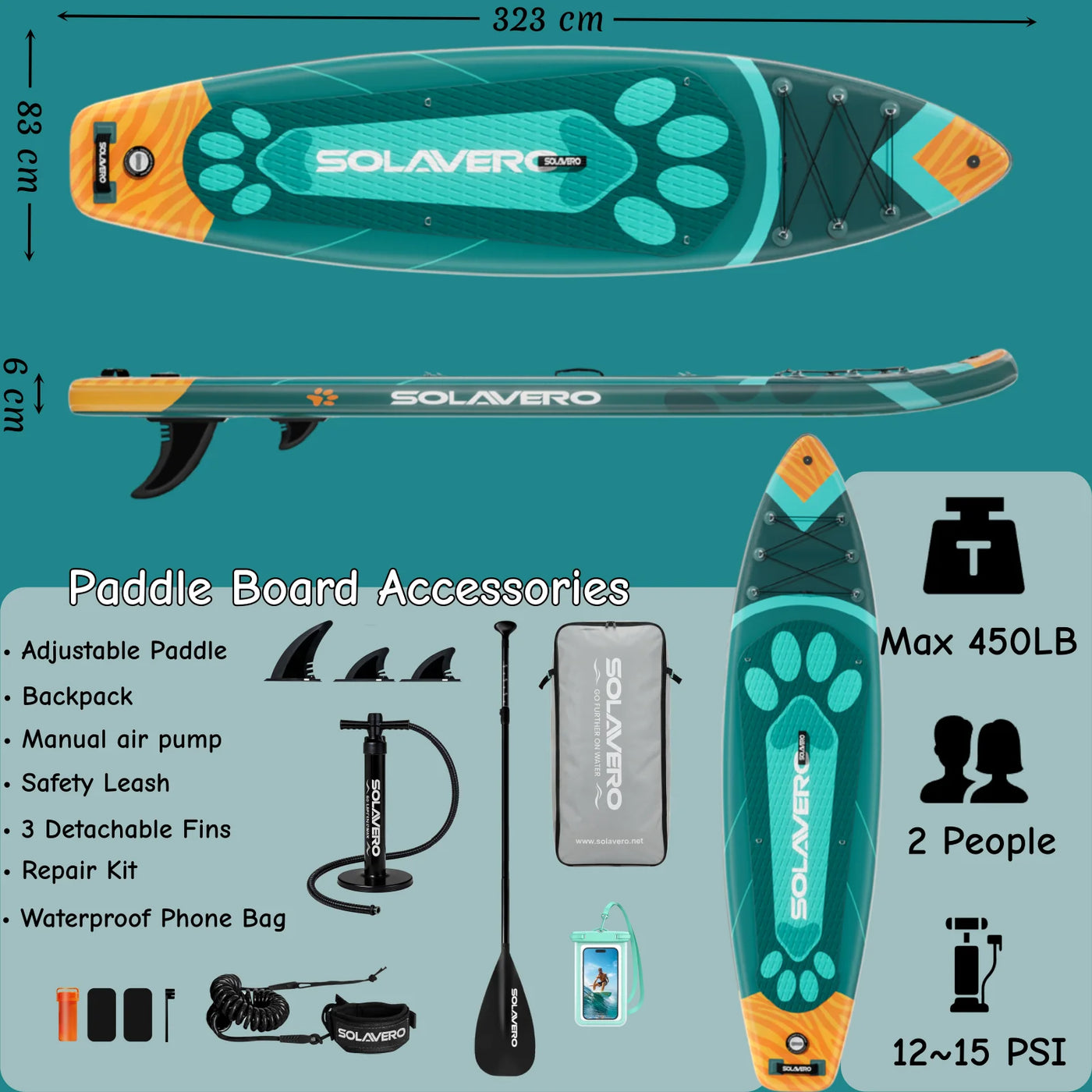 Inflatable Paddle Board – Stand Up SUP with Non-Slip EVA Deck