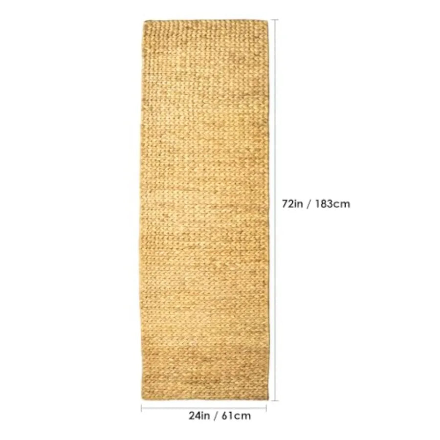 Water Hyacinth Yoga Mat Non-Slip Exercise and Fitness Mat for Yoga Natural Rug, Straw Floor Mat for Your Living Room, Bedroom,