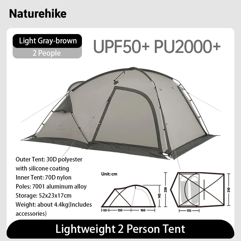 Naturehike Massif Hot Tent with Stove Jack Waterproof Windproof 4 Season Tent 2 Person Cold Weather Winter Tents for Camping