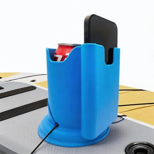 Paddle Board Cup Holder - Universal Kayak Drink Holder for SUP, Canoe, Surfboard No-Spill Elastic Cup Mount with Anti-Flip Desi
