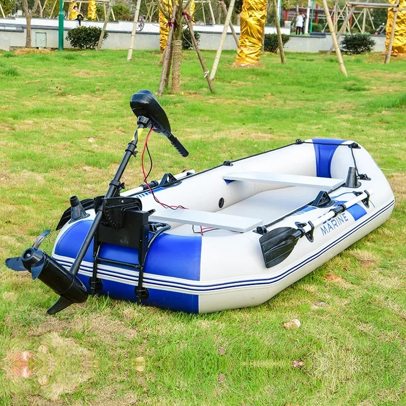 Multi-size PVC Inflatable Kayak Fishing Boat with Slats Bottom for Persons Canoeing Outdoor Water Sports Vacation Accessory