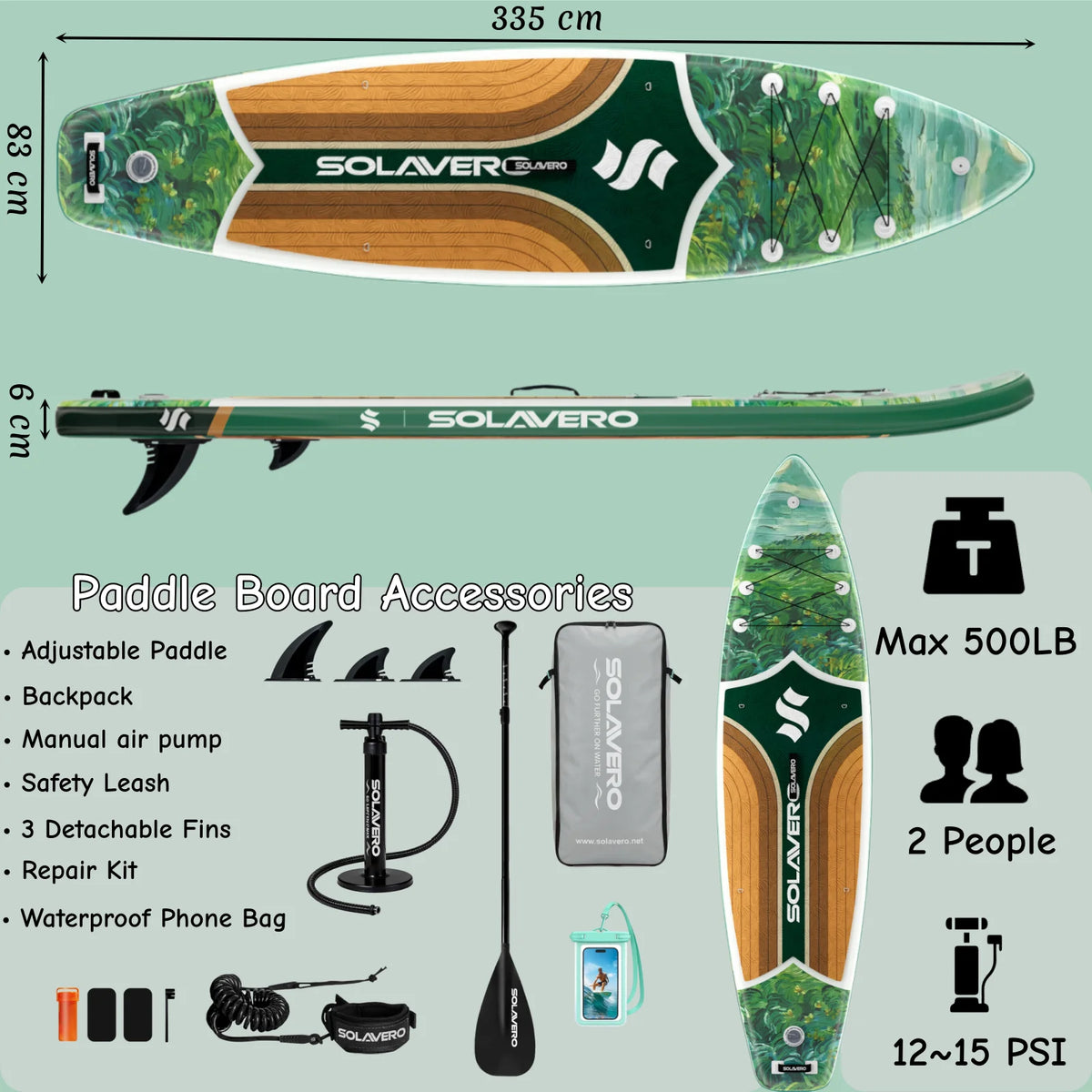 Inflatable Paddle Board – Stand Up SUP with Non-Slip EVA Deck