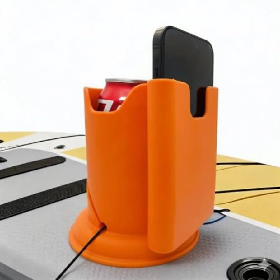 Paddle Board Cup Holder - Universal Kayak Drink Holder for SUP, Canoe, Surfboard No-Spill Elastic Cup Mount with Anti-Flip Desi