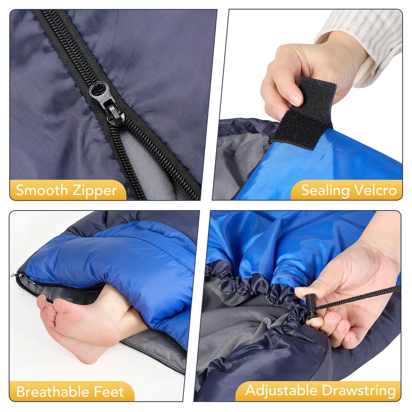 Camping Sleeping Bag Ultralight Waterproof Windproof 4 Season Warm SleepBags with Compression Sack for Camping Hiking Travel