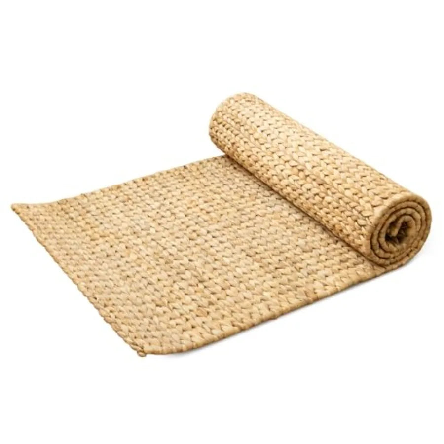 Water Hyacinth Yoga Mat Non-Slip Exercise and Fitness Mat for Yoga Natural Rug, Straw Floor Mat for Your Living Room, Bedroom,
