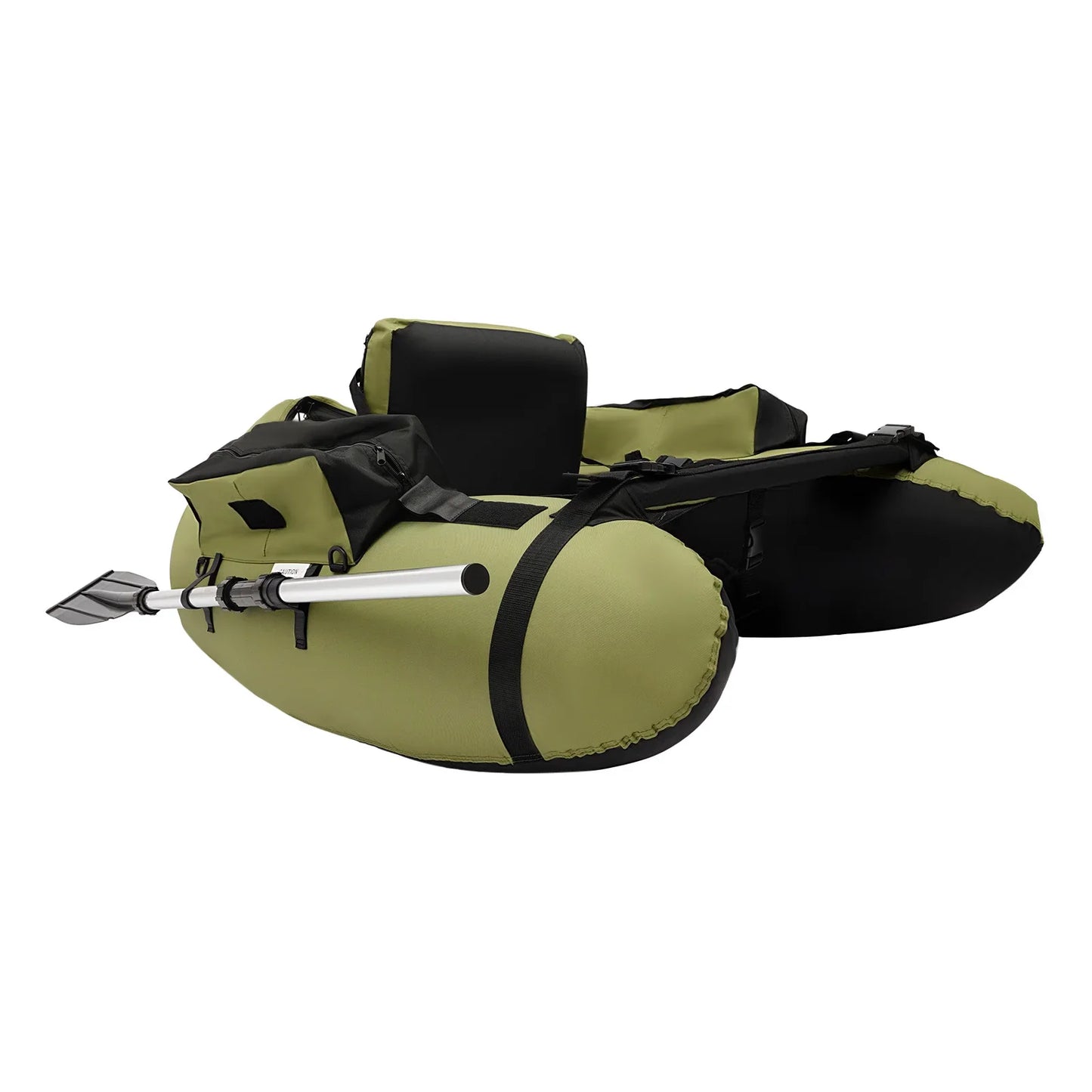 Inflatable Fishing Boat Waterproof Green 130kg/286.6lbs with Hand Air Pump for Fishing, Rafting, Exploring, and Other Activities