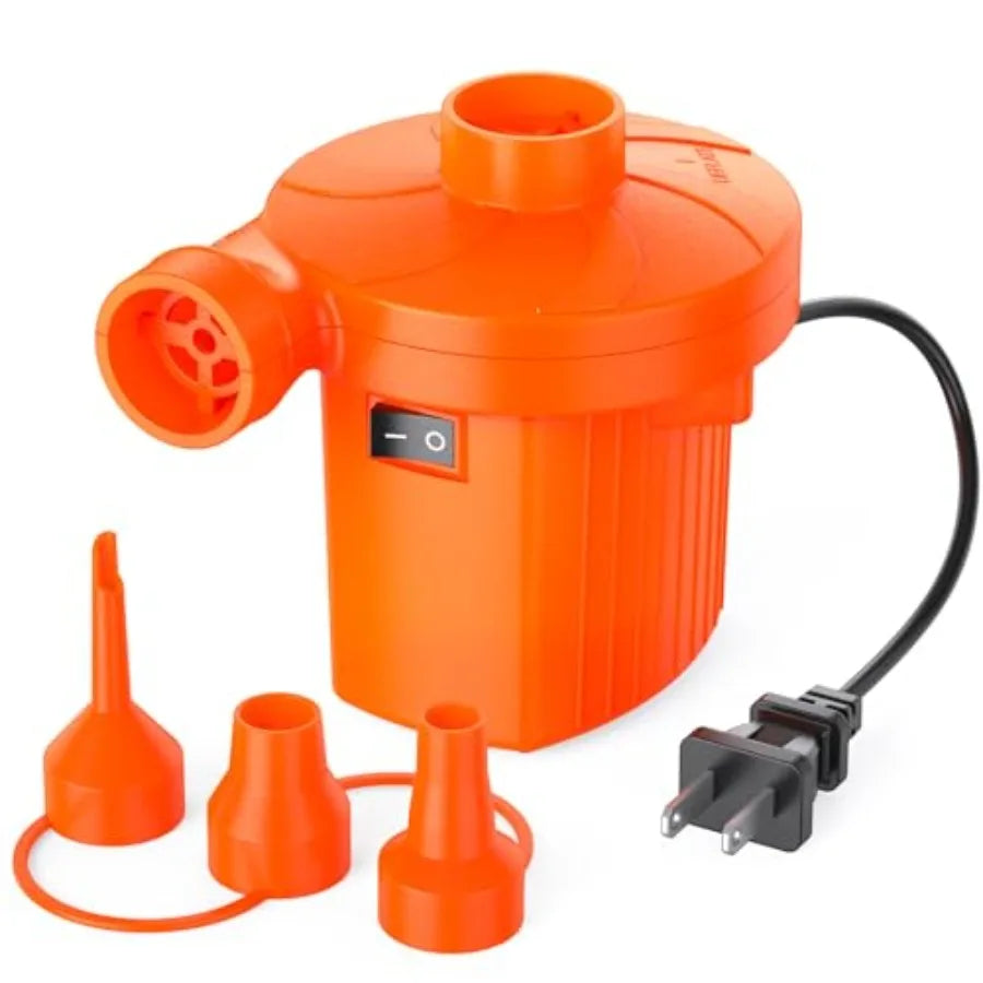 Electric Air Pump for Inflatables, Portable Quick-Fill Air Pump with 3 Nozzles, 110-120V, Inflator and Deflator Pumps for Outdo