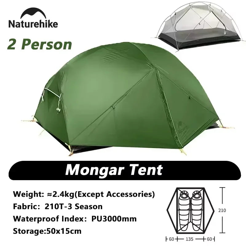 ultralight 2 person backpacking tent Naturehike Mongar 2 Person Ultra