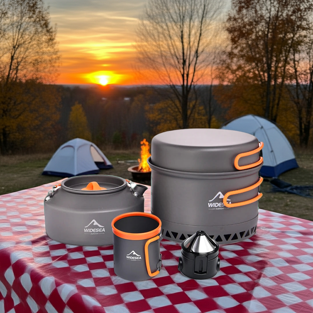 Nesting Camp Cookware Set - 1.5L Pot, Kettle, Cup & Filter